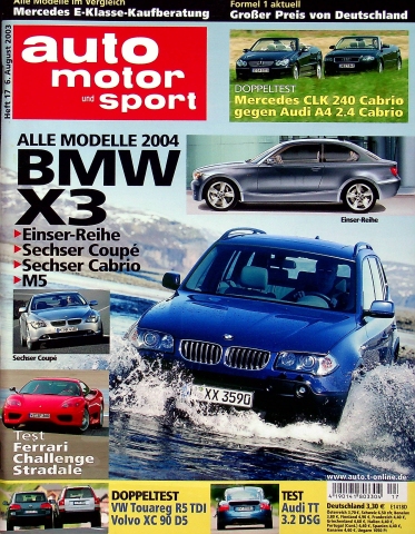 Deckblatt Auto Motor und Sport (17/2003)